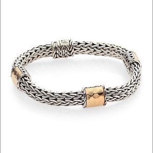 John Hardy Palu 4 Station Bracelet - Silver & 22K Gold
